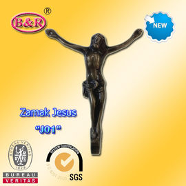 En alliage de zinc matériel en bronze accessoire funèbre de la taille 12.5*16cm de couleur de pièce de Zamak Jésus