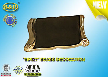 Taille matérielle 9×13 cm d'alliage de cuivre de décoration de pierre tombale de rouleau de REF. BD027 Brass