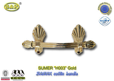 Poignée européenne de cercueil en métal de zamak de style adaptant H003 la poignée en alliage de zinc d'or de couleur de la taille 22.5*10.5cm