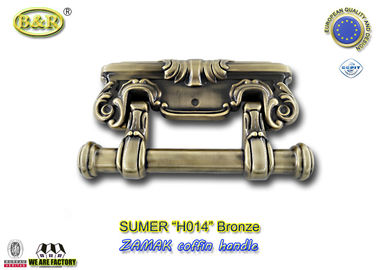 le cercueil en métal de couleur d'or de la référence H014 de 22.5×13cm manipule Zamak Herrajes Para Ataudes