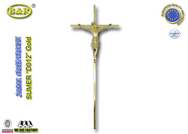 Décoration croisée funèbre de couleur d'or, taille ornementale 45*18cm de la croix D012