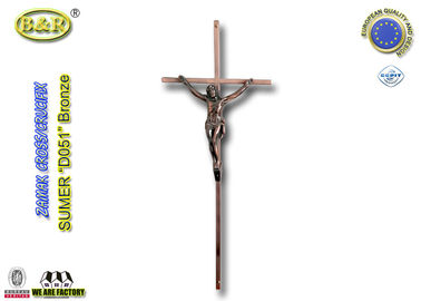 Couleur croisée en alliage de zinc de bronze de qualité de la décoration D051 Italie de /coffin de crucifix de zamak