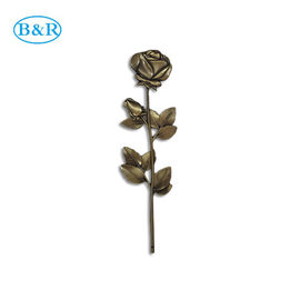 Fleur en alliage de zinc de décoration convenable de cercueil de F02 Zamak Rose couleur en bronze antique de 36 * de 13cm