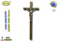 Croix adulte de cercueil de zinc et couleur européenne de bronze d'antiquité de crucifix de zamak du style 44*17.5cm de la décoration D052 de cercueil