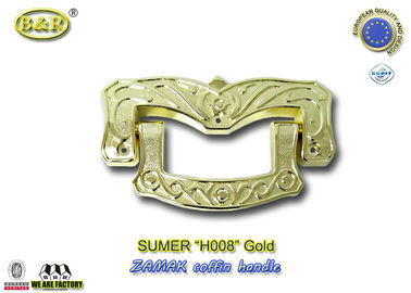 Taille d'or de la référence H008 poignées de cercueil de 19 x 11 cm, accessoires en alliage de zinc de cercueil