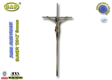 Classez la référence de 45*18cm aucune décoration catholique de cercueil de croix et de crucifix de couleur de bronze de l'antiquité D012