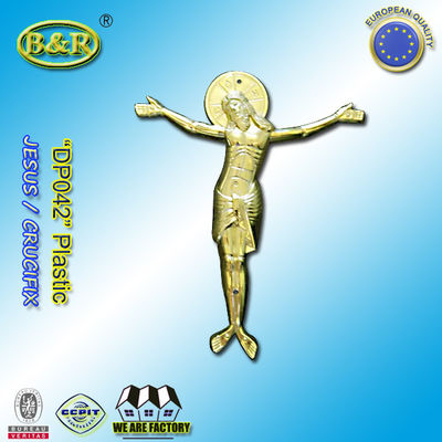 qualité  Casket Plastic Decoration Coffin Lid Jesus Ref No DP042 size 22x26.5cm plastico cristo jesus usine