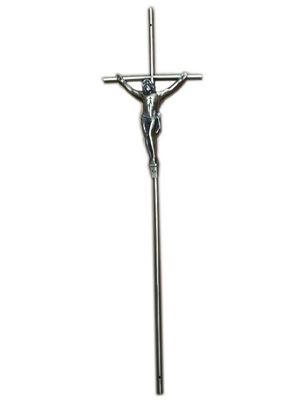 qualité  Size 64.5×17cm Funeral Articles D064  / Iron Coffin Crucifix With Zamak Jesus usine
