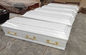 Cercueils en bois blancs de la Grèce avec la doublure et le couvercle rayant 200x49/65/43x52cm